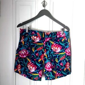 Mr Turk Floral Shorts Blue Pink Cotton Stretch Flat Front Men's 29 Resort